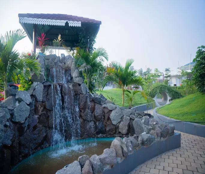 Aerial view of lush greenery at Sneh Resort for destination weddings