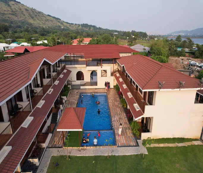 Elegant banquet hall setup for destination wedding in Pune